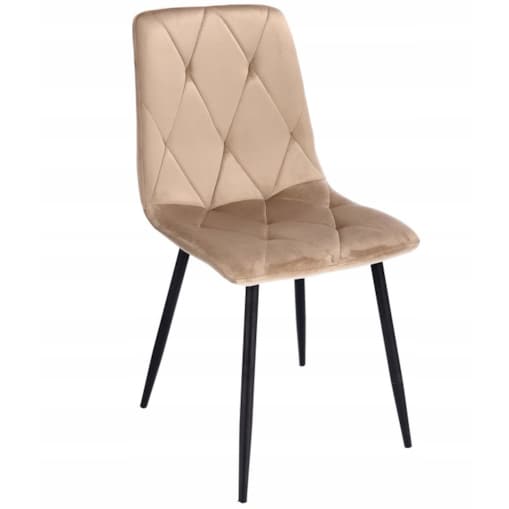 Krzesło welurowe eleganckie PIADO beżowe