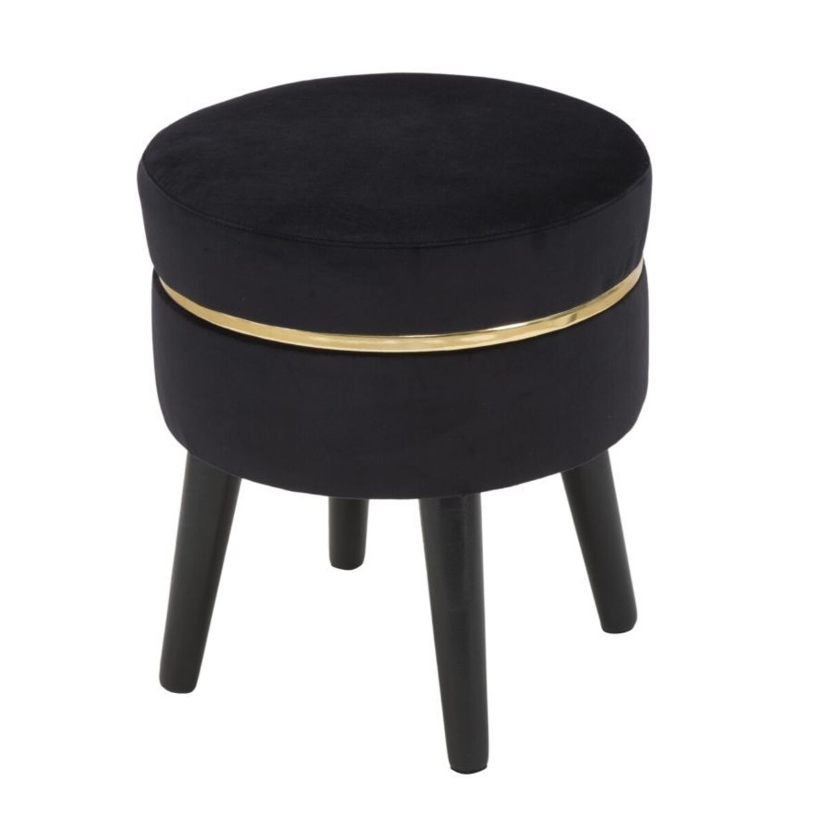 Pufa taboret dekoracyjny 40,5xØ35 cm PARIGI czarny