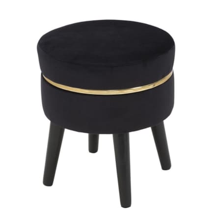 Pufa taboret dekoracyjny 40,5xØ35 cm PARIGI czarny