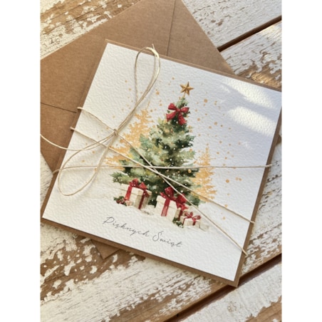 Kartka świąteczna ręcznie robiona na Boże Narodzenie choinka 2
