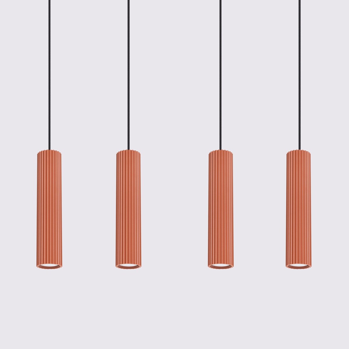 Lampa wisząca KARBON 4L ochra czerwona
