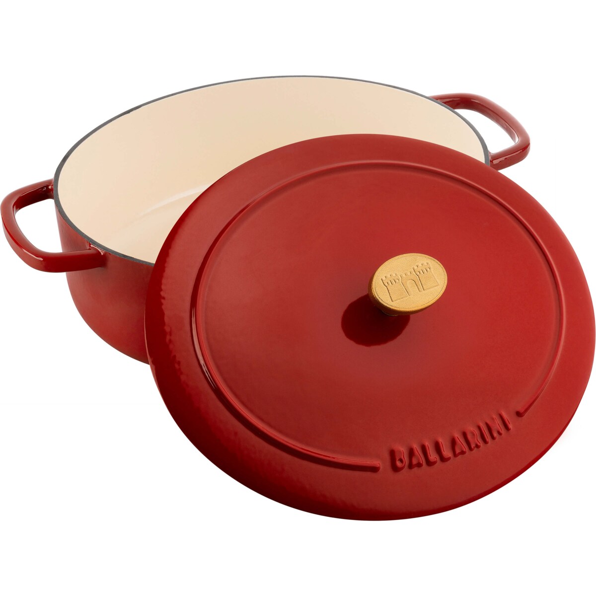 Garnek żeliwny owalny Ballarini Bellamonte - Czerwony, 2.2 ltr