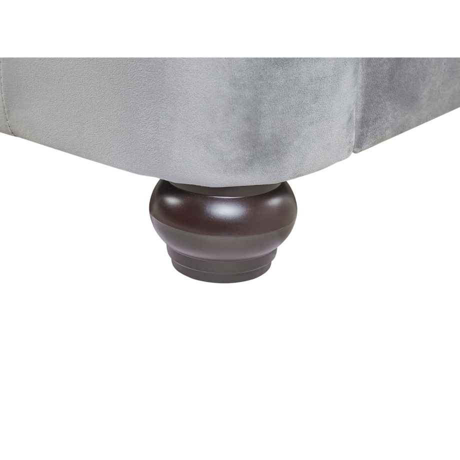 Łóżko wodne welurowe 180 x 200 cm szare CAVAILLON