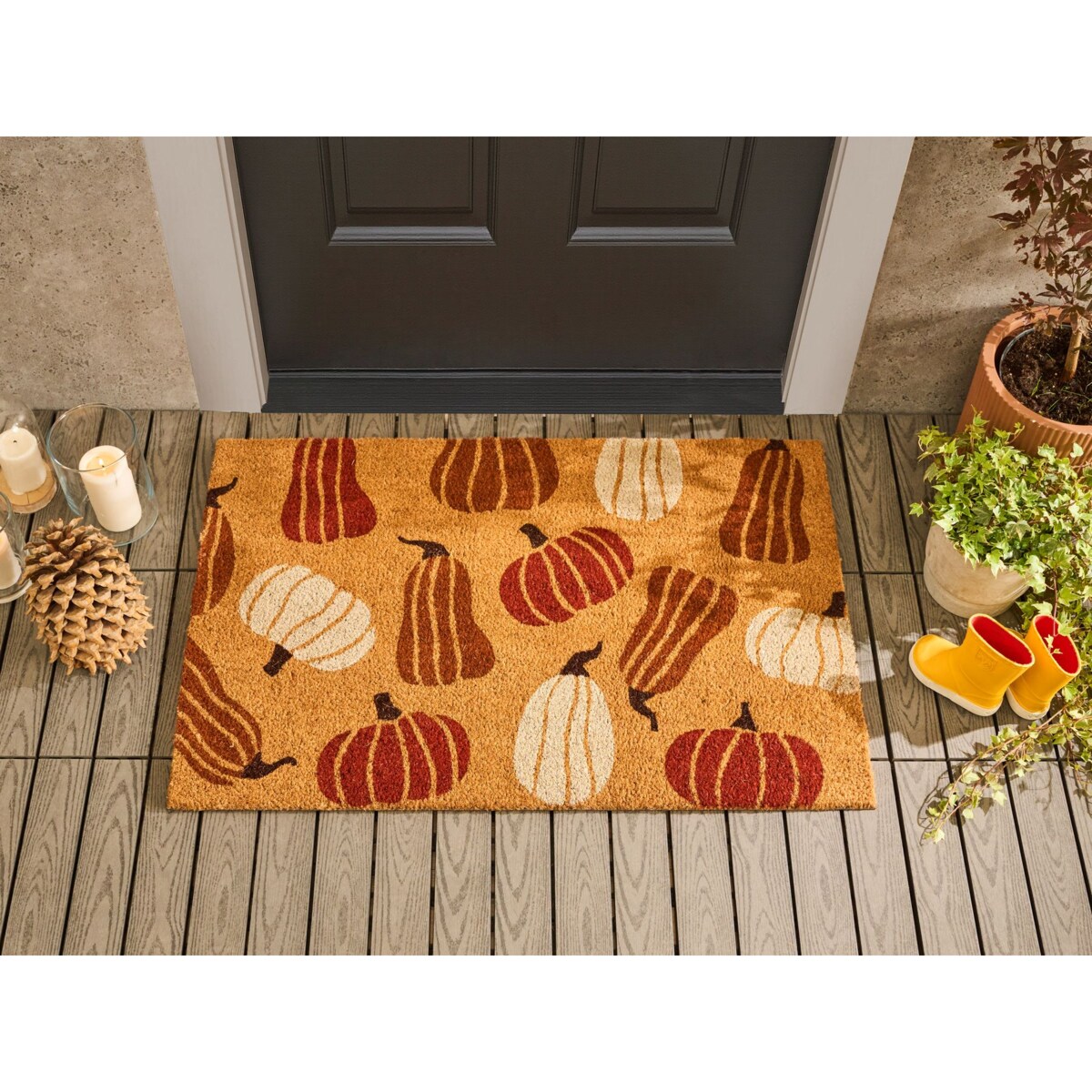 Wycieraczka PANDIN Kolorowy 60 x 90 cm Dynia Włókno kokosowe