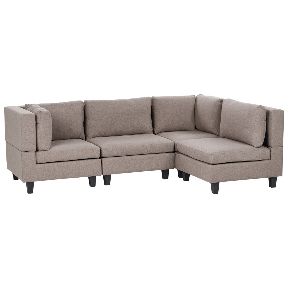 Tapicerowany lewostronny narożnik modułowy 4-osobowy brązowy UNSTAD