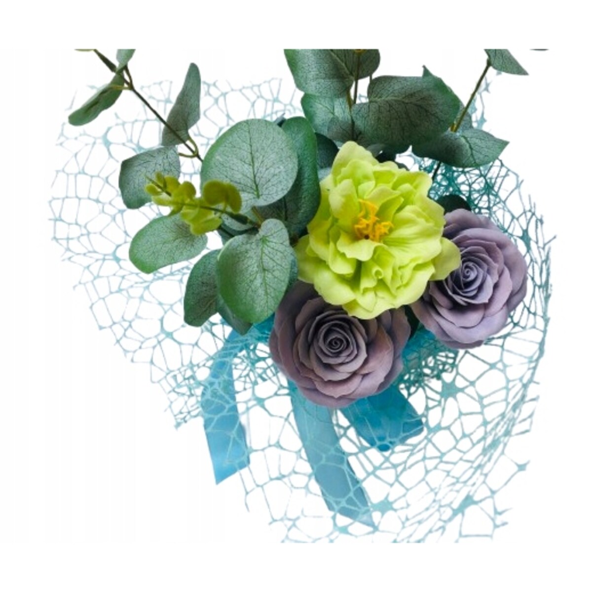 PIWONIA MYDLANA kwiaty z mydła płatki ZIELONA do bukietu box stroik prezent