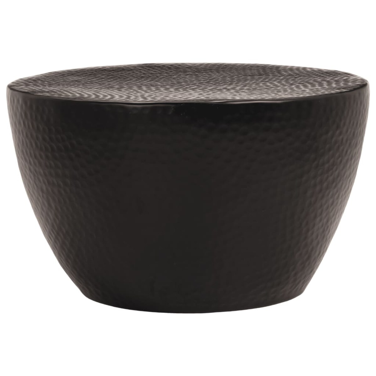 vidaXL Stolik kawowy z młotkowanego aluminium, Ø 50x30 cm, czarny