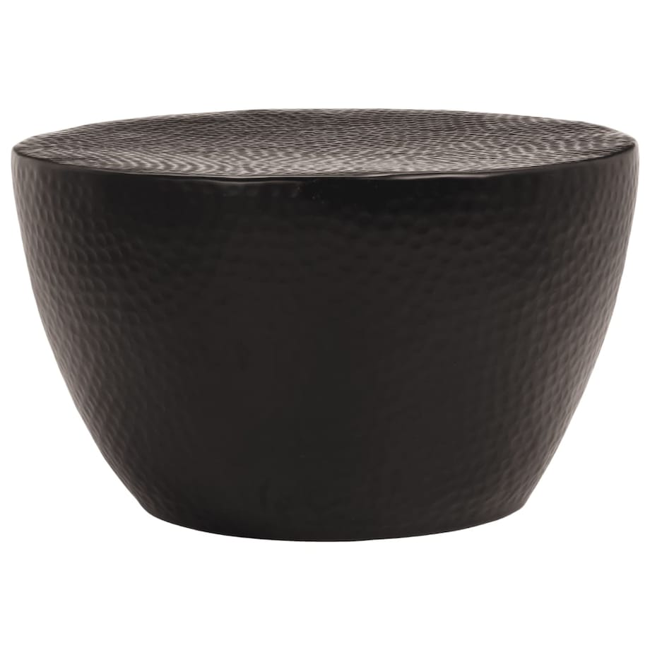 vidaXL Stolik kawowy z młotkowanego aluminium, Ø 50x30 cm, czarny