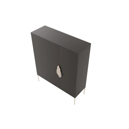 Czarna komoda / szafka na buty Skandica MERLIN ze złotymi dodatkami