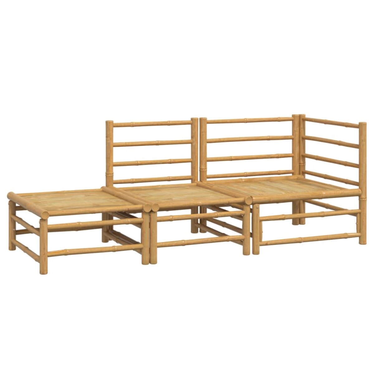 vidaXL 3-cz. zestaw mebli do ogrodu, jasnoszare poduszki, bambus