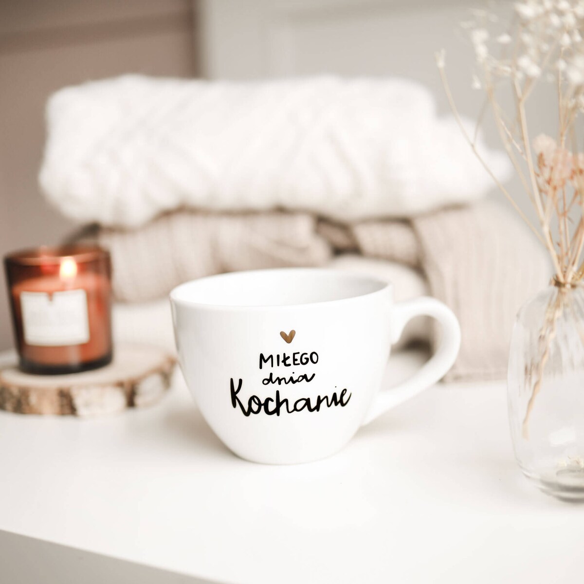 Kubek 500 ml - Miłego dnia kochanie ZŁOTE SERCE