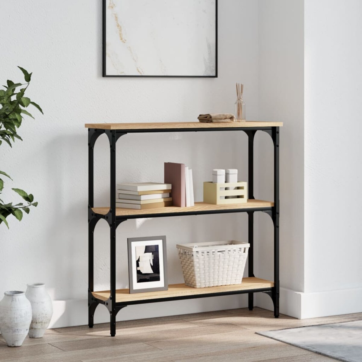 vidaXL Stolik konsolowy Sonoma Oak 75x22,5x75 cm Drewno konstrukcyjne