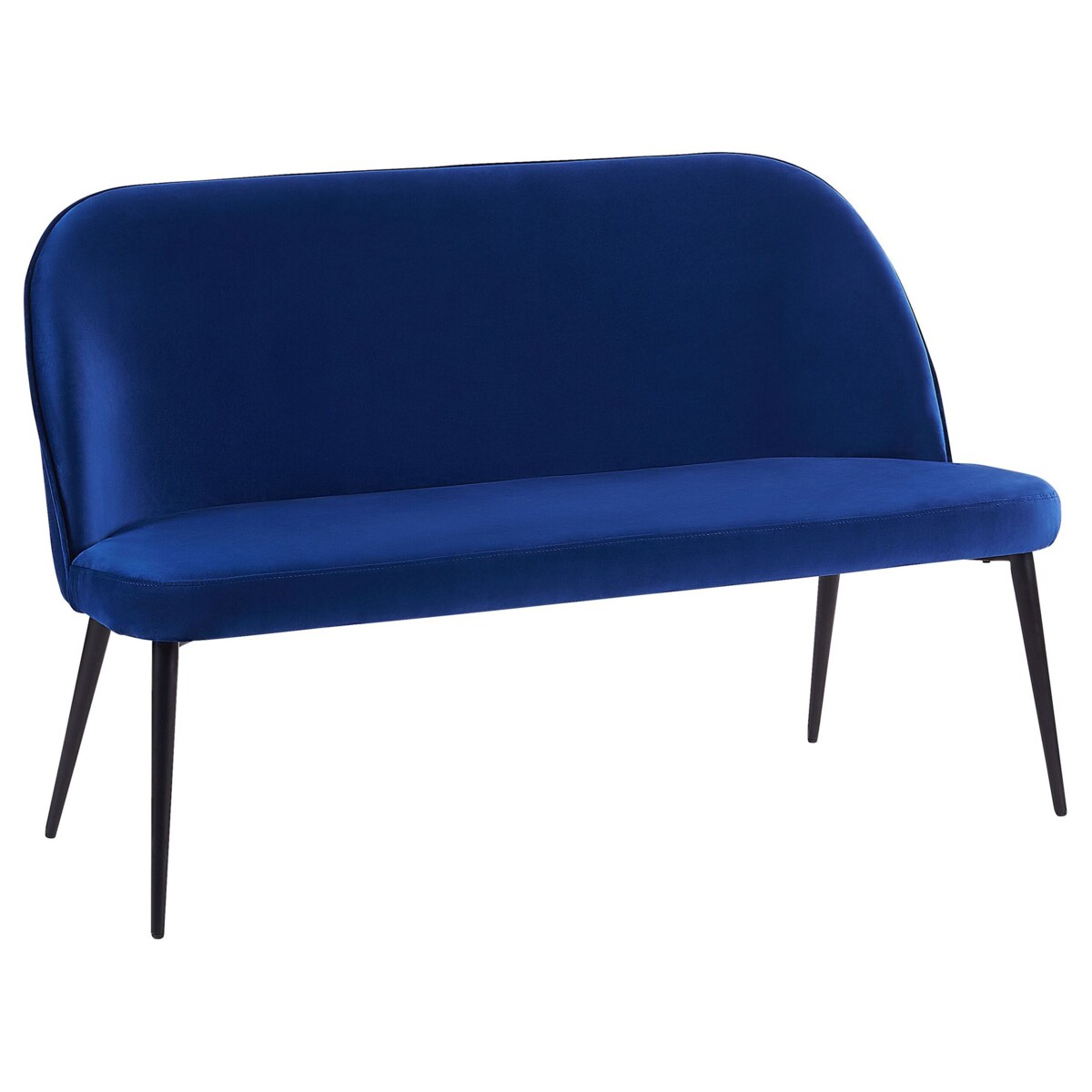 Ławka tapicerowana 2-osobowa welurowa niebieska OSBY