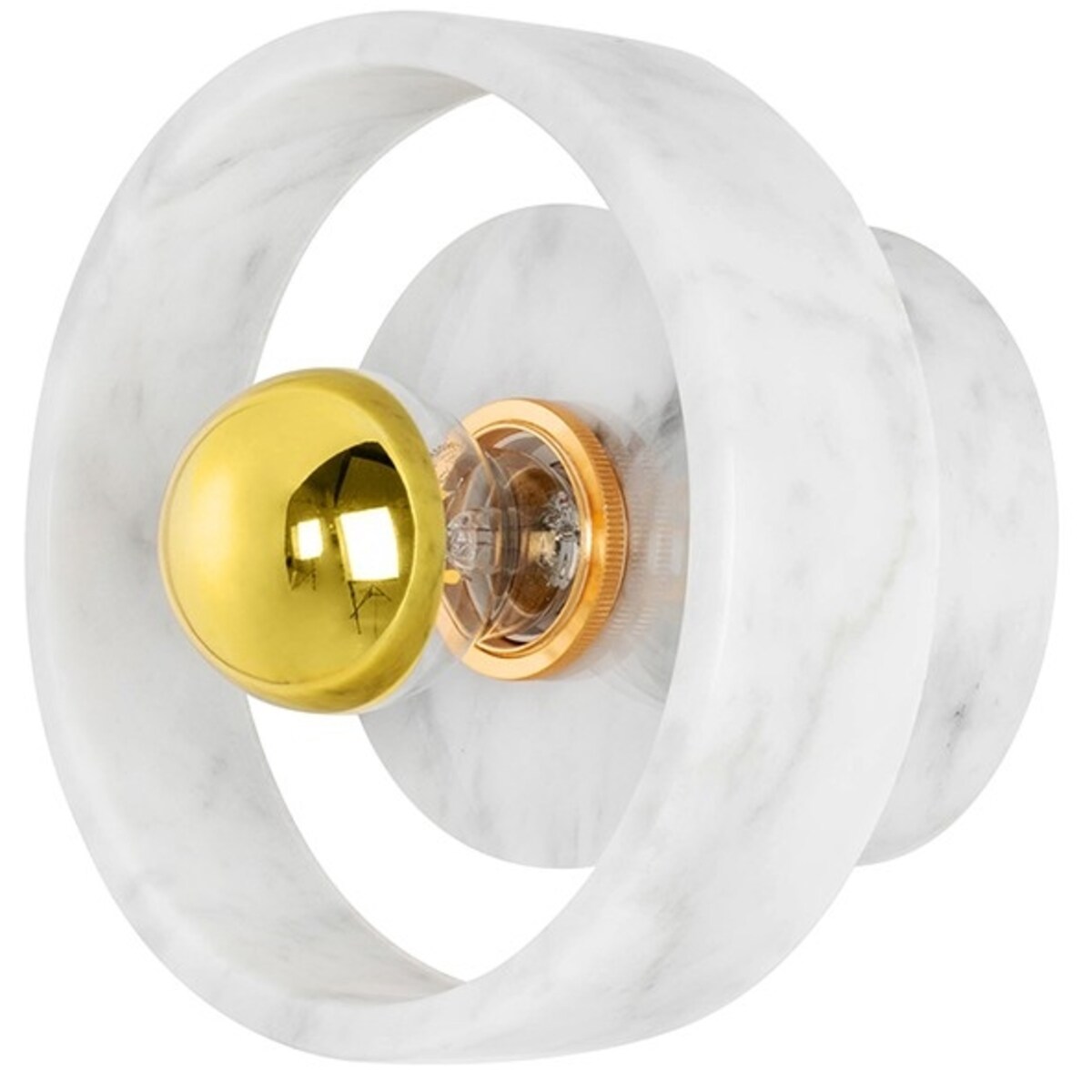 Ścienna lampa Arco MSE010100259 marmurowa biała złota