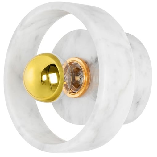 Ścienna lampa Arco MSE010100259 marmurowa biała złota