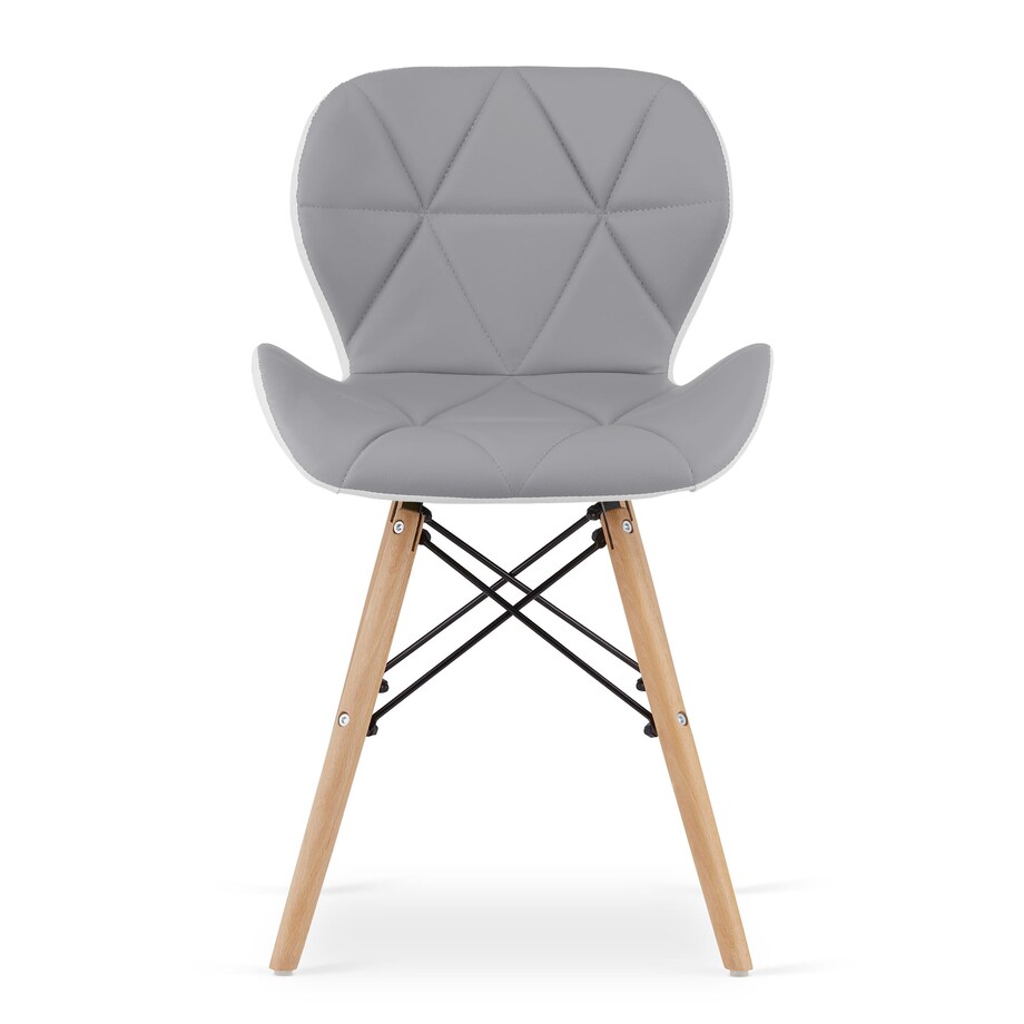 Krzesło Do Jadalni Kuchni Salonu Lago Ekoskóra - Szaro-Białe X 3