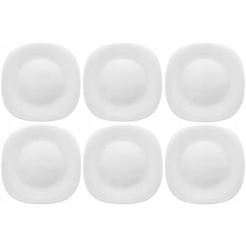 6 x TALERZ GŁĘBOKI PARMA białe kwadratowe BORMIOLI DO JADALNI obiadowe 23cm
