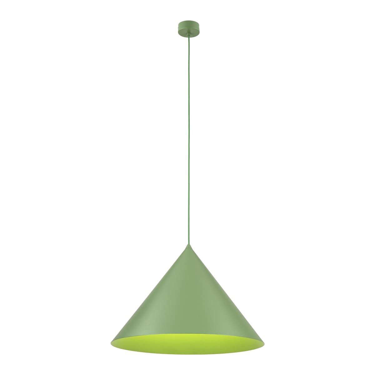 Zielona Lampa Wisząca Tk Lighting Cono Metalowy Stożek Xl Zielony Groszek