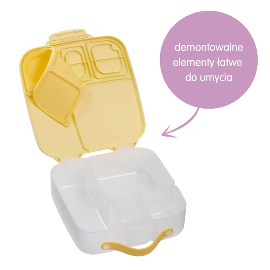 Lunchbox z przegródkami do szkoły i pracy - szczelna śniadaniówka z uchwytem i wkładem chłodzącym Midnight b.box