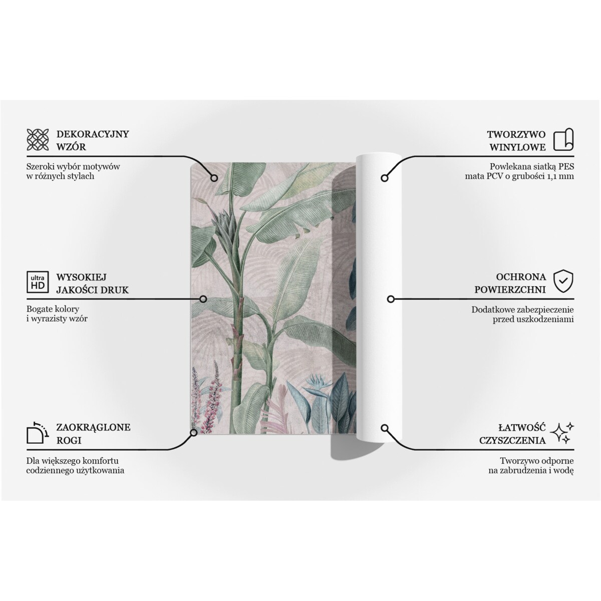 Beżowa mata na biurko Jasne kropki terrazzo, 100x50 cm