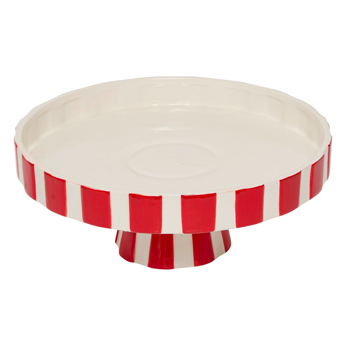 Ceramiczna patera świąteczna, czerwono-biała, Ø 27 cm