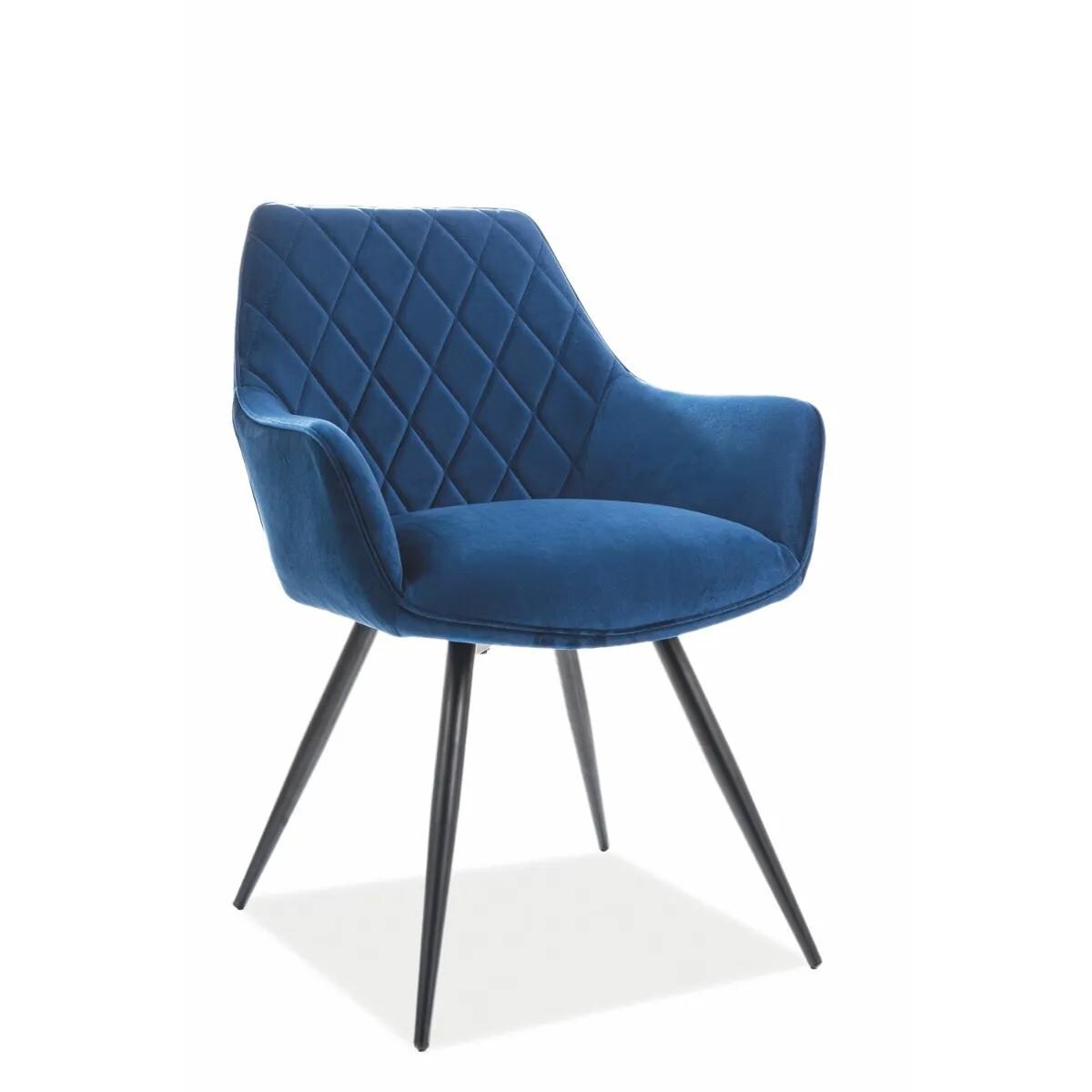 Krzesło LINEA VELVET granatowe/czarne