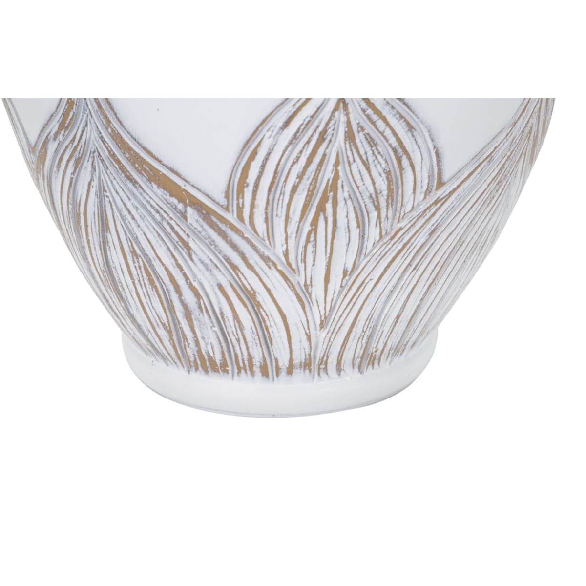 Lampa stołowa Oval Atene, kolor bielony i brązowy, żywica syntetyczna i żelazo, 38 x 38 x 67 cm, kształt owalny, 1 x E27, max. 40 W, Mauro Ferretti