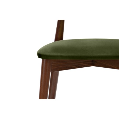 KONSIMO RABI drewniane krzesła 2 sztuki orzech zielony welur