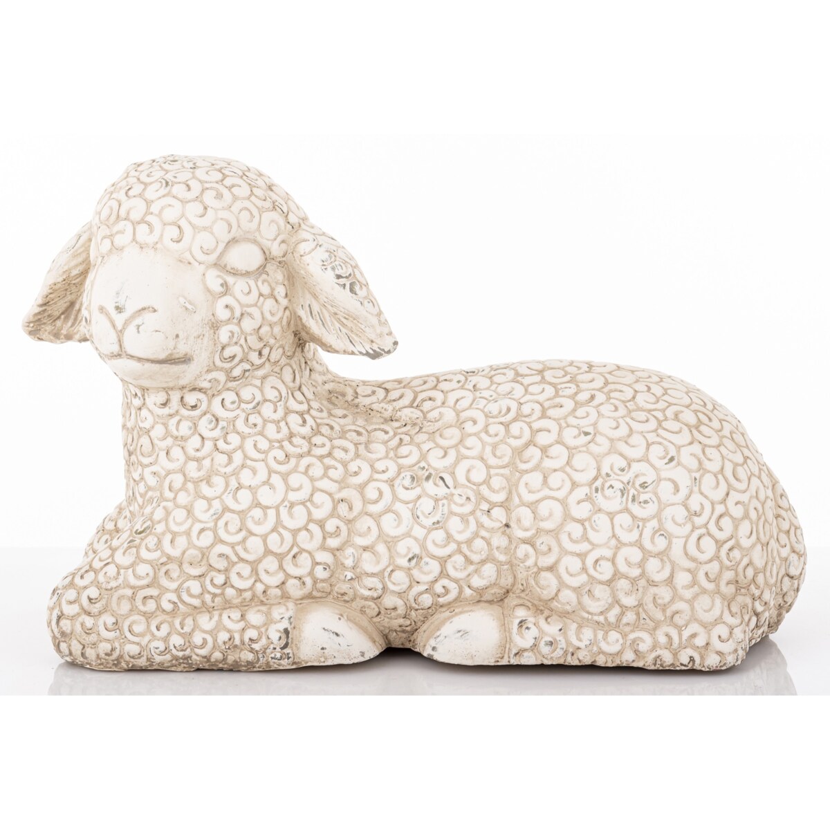 Dekoracja - figurka cementowa OWIECZKA 20,5x32x13 cm leżąca