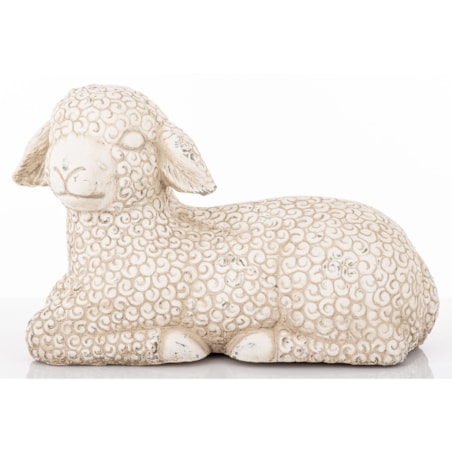 Dekoracja - figurka cementowa OWIECZKA 20,5x32x13 cm leżąca