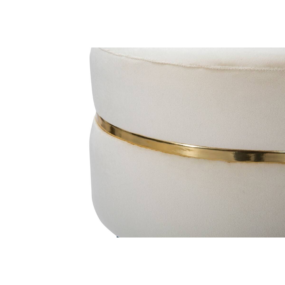 Welurowy miękki taboret ze złotym zdobieniem, 35 x 40,5 cm