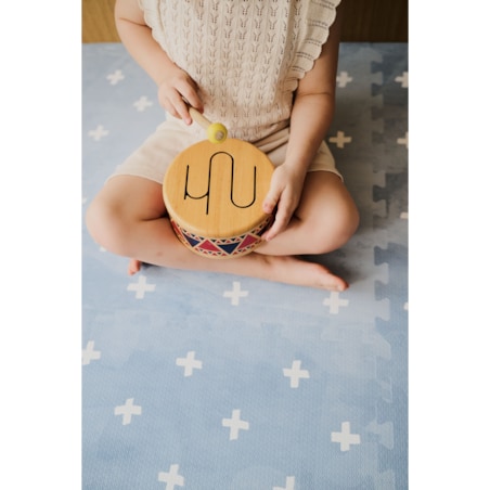 Mata Piankowa Puzzle OLYA KIDS wzór CROSS AZURE 120x180 cm