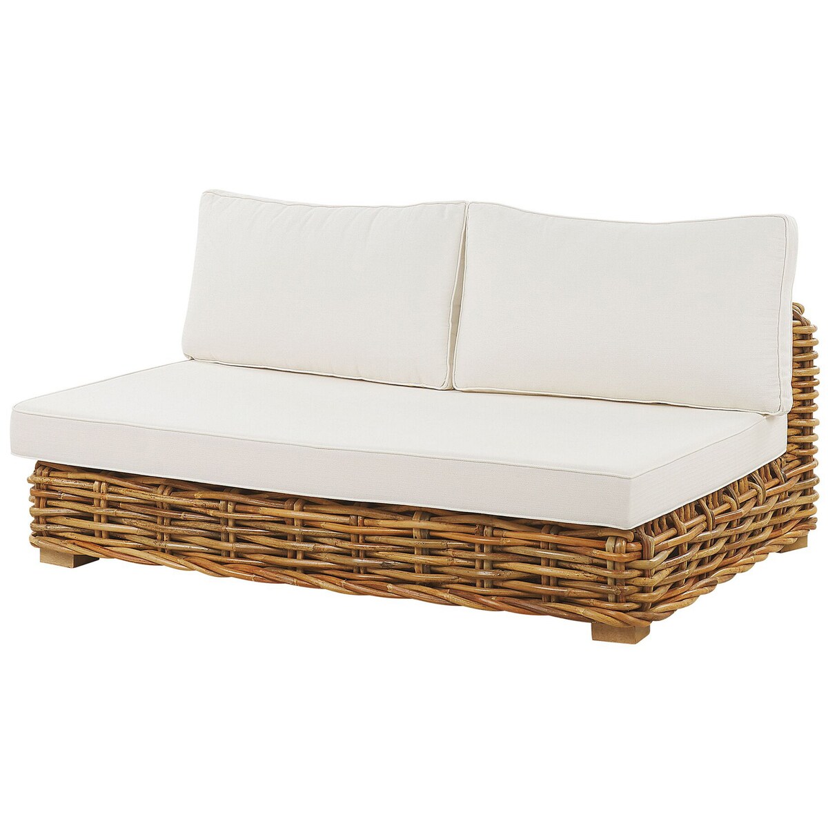 Zestaw ogrodowy ze stolikiem dla 4 osób VARALLO Prawostronny Naturalny Rattan Modułowy