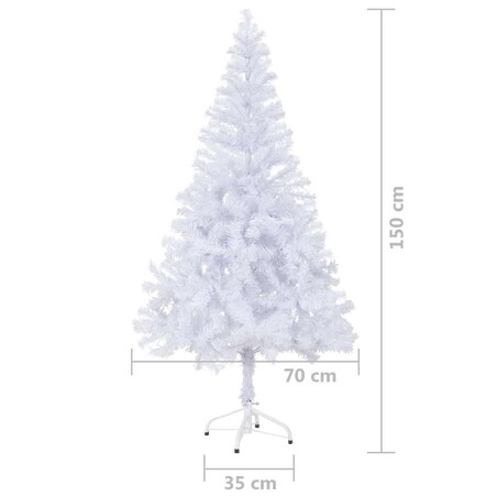 vidaXL Sztuczna choinka z lampkami i bombkami, 150 cm, 380 gałązek