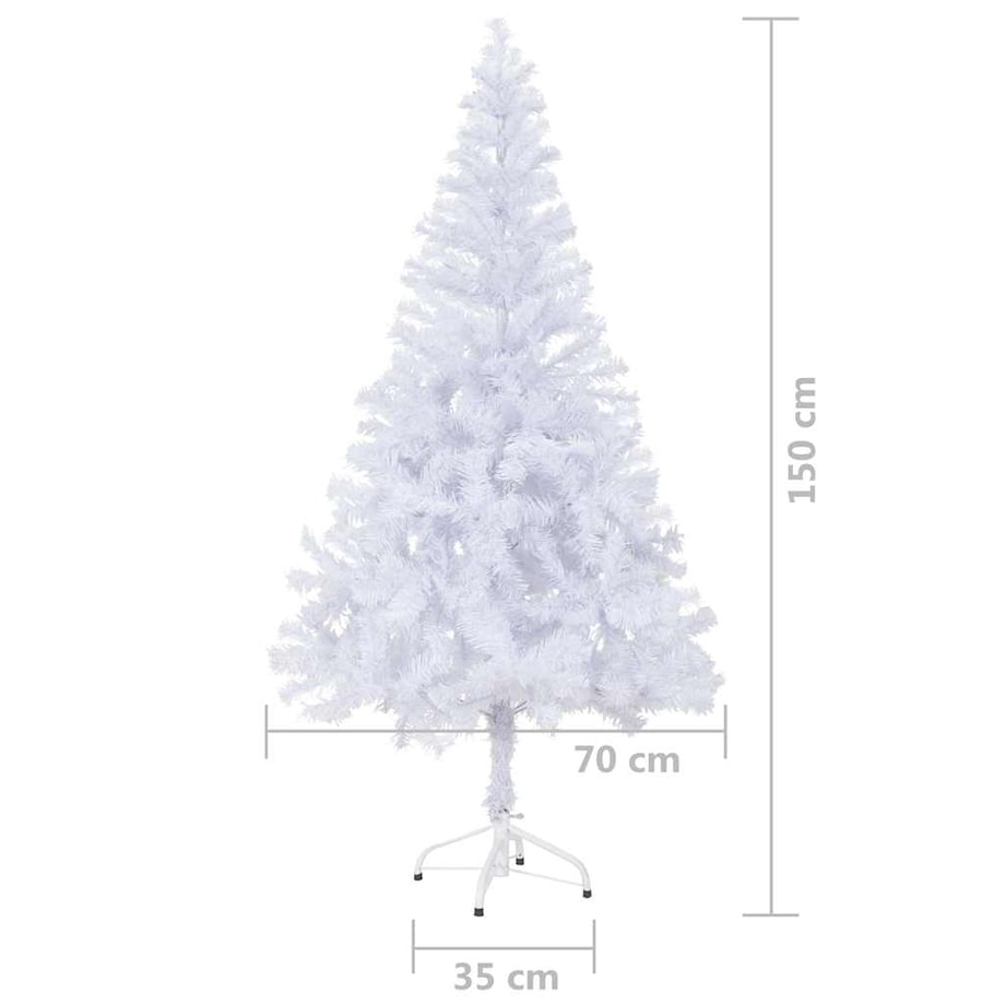 vidaXL Sztuczna choinka z lampkami i bombkami, 150 cm, 380 gałązek