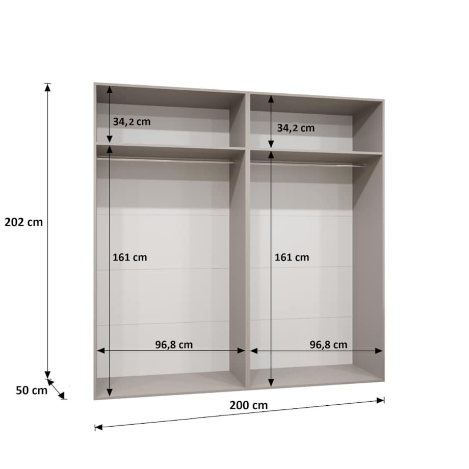 Szafa uchylna z lustrem Sandi 2 200 wys 202 cm Czarny + u Czarny