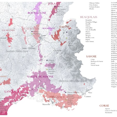 plakat FRANCJA regiony winiarskie 50x70cm