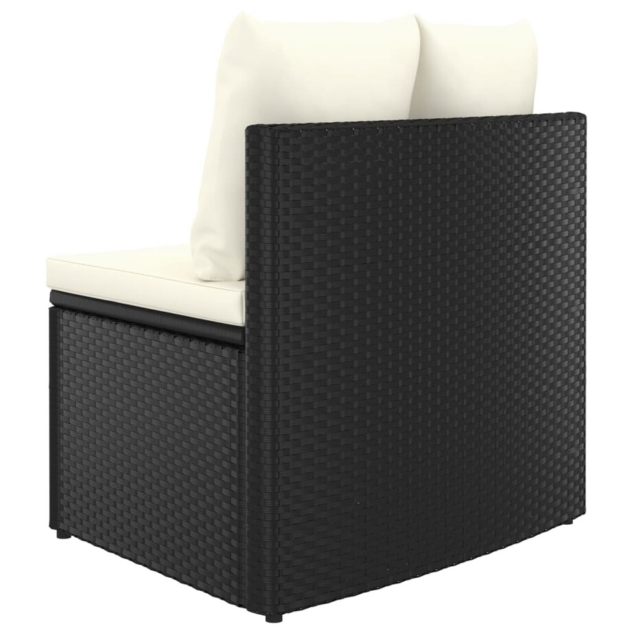 vidaXL 9-częściowa sofa ogrodowa z poduszkami, rattan PE, czarna