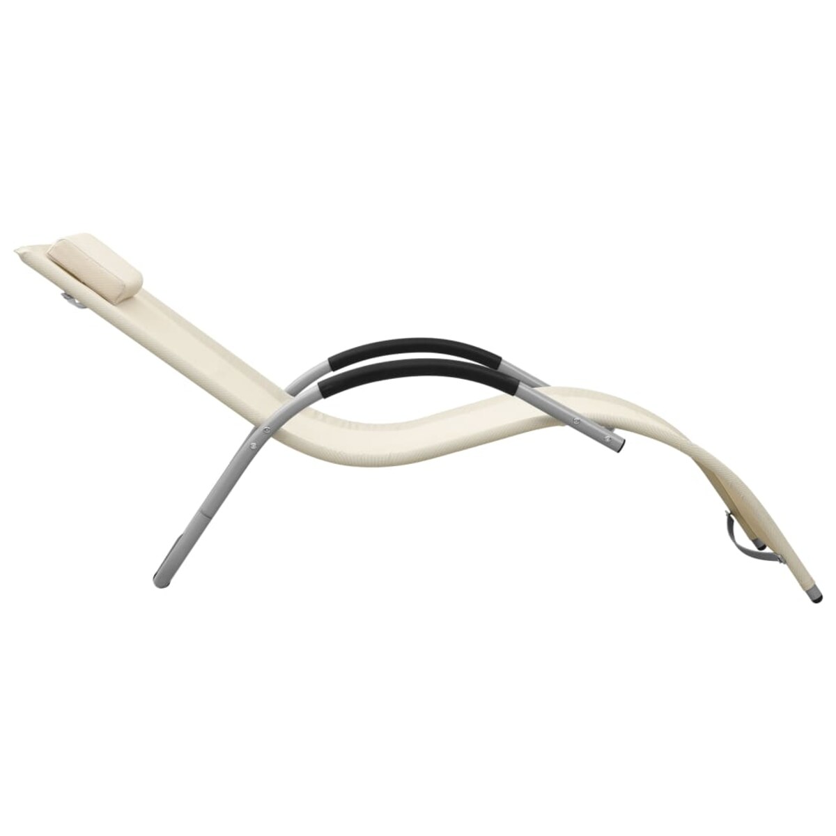 vidaXL Leżaki, tworzywo textilene, 2 szt., kremowo-szare