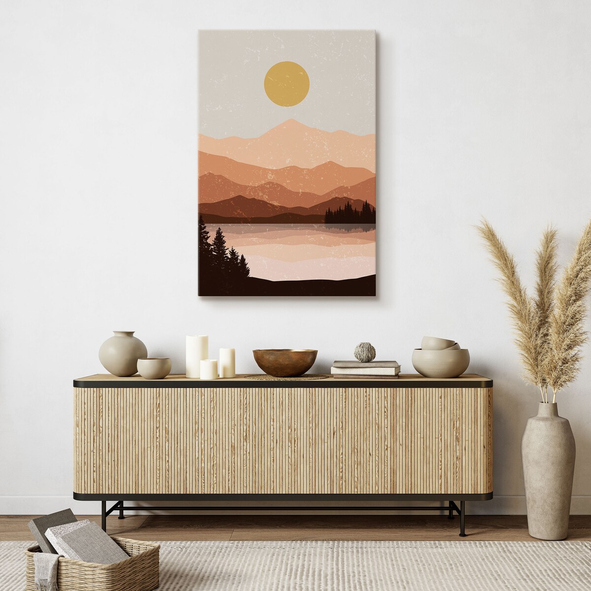 Obraz Akwarelowy Krajobraz W Stylu Boho 80x120cm