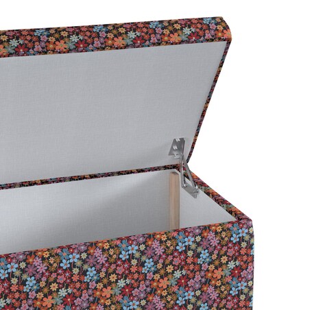 Skrzynia tapicerowana, kolorowe kwiaty na czarnym tle, 90 x 40 x 40 cm, Intenso Premium