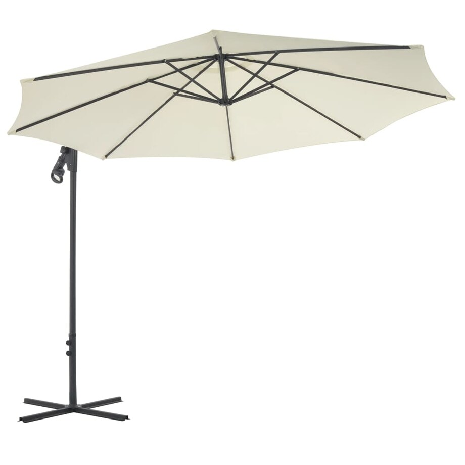 vidaXL Parasol wiszący ze stalowym słupkiem, 300 cm, piaskowy