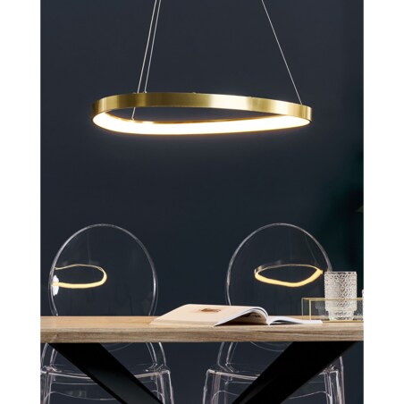 Lampa wisząca LED metalowa złota KRABURI