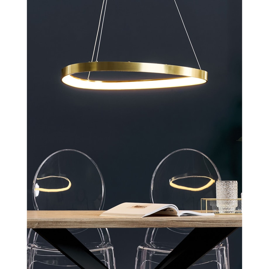 Lampa wisząca LED metalowa złota KRABURI