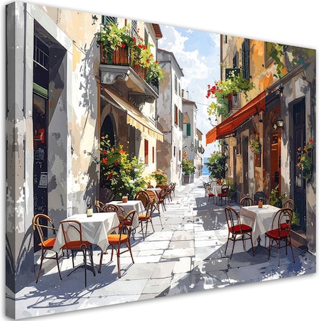 Obraz do salonu restauracji jadalni biura hotelu,Włoska kawiarnia z widokiem na morze 30x20 cm