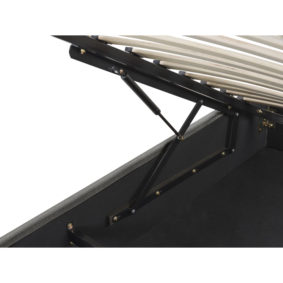 Łóżko z pojemnikiem tapicerowane 160 x 200 cm szare DINAN