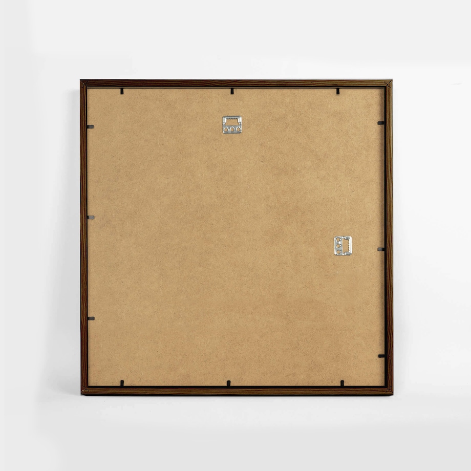 Brązowa ciemna ramka na zdjęcia 40x40 cm wisząca rama MDF z plexi klasyczna ramka kwadratowa