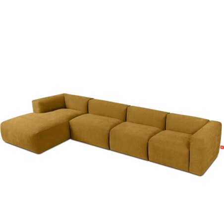 KONSIMO BUFFO Sofa narożna lewa 6-osobowa z wyjątkowo miękkim siedziskiem, kolor miodowy