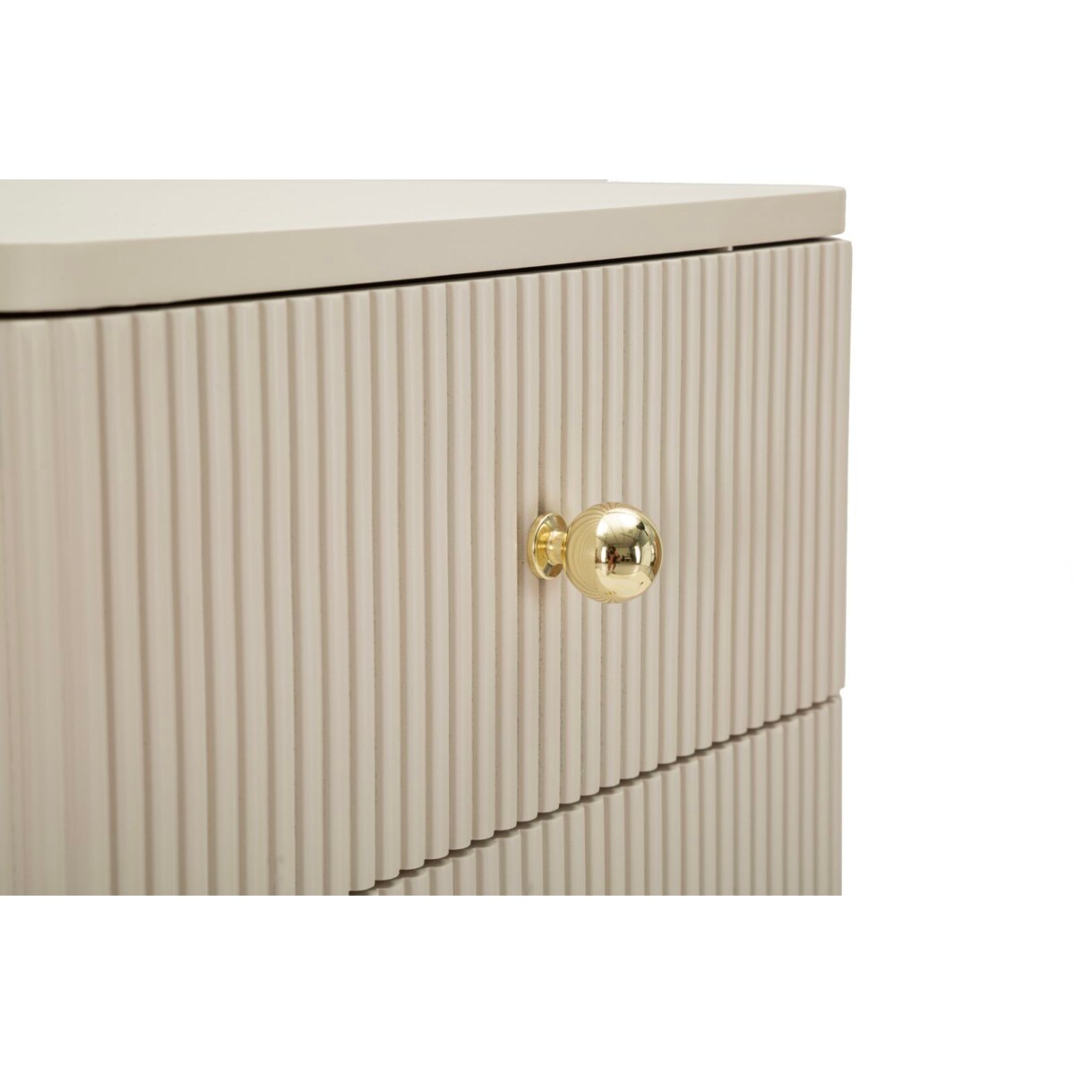 Komoda Shy Drawers, kolor biały i złoty, drewno sosnowe, płyta MDF i żelazo, 37,5 x 34 x 89 cm, Mauro Ferretti
