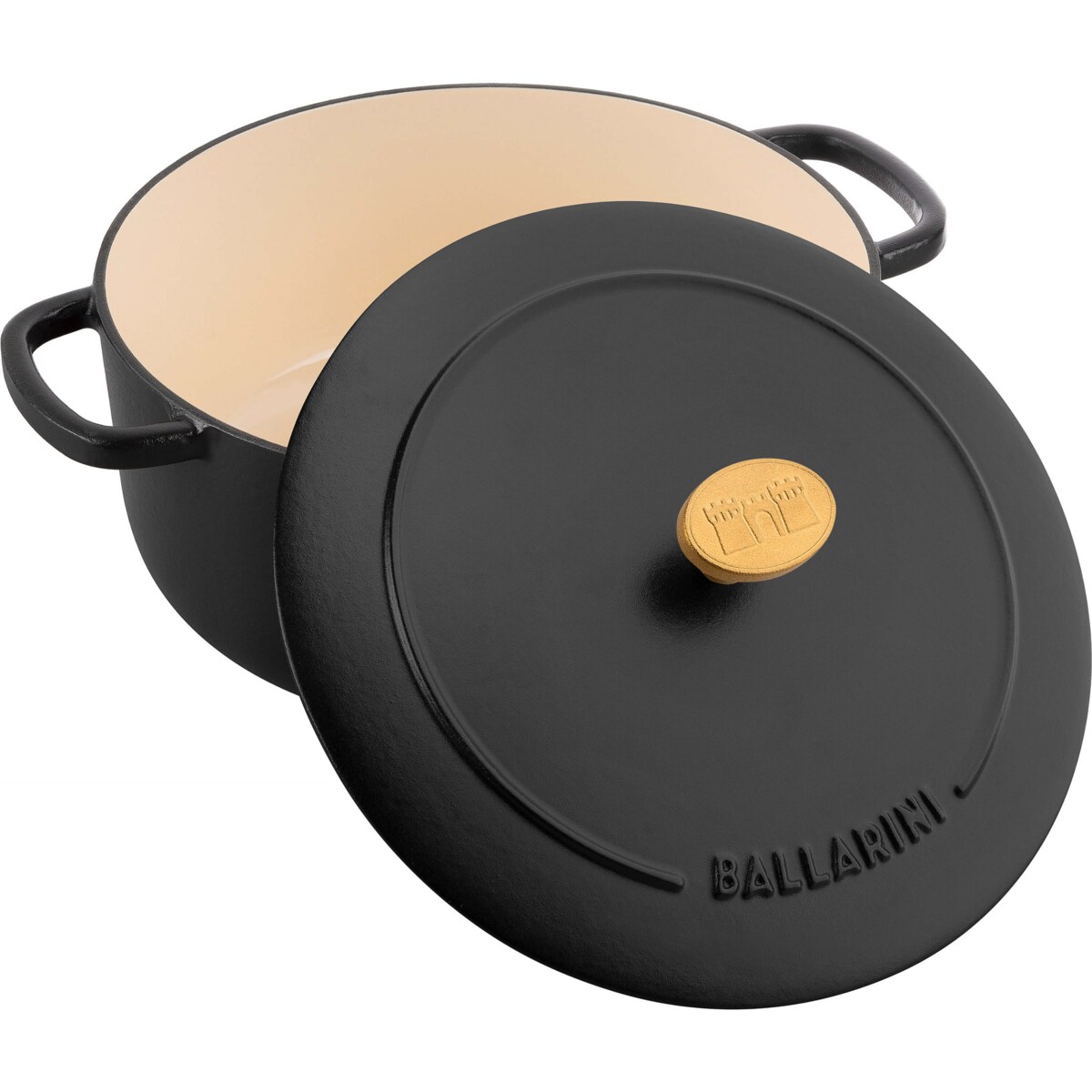Garnek żeliwny okrągły Ballarini Bellamonte - 4 ltr, Czarny